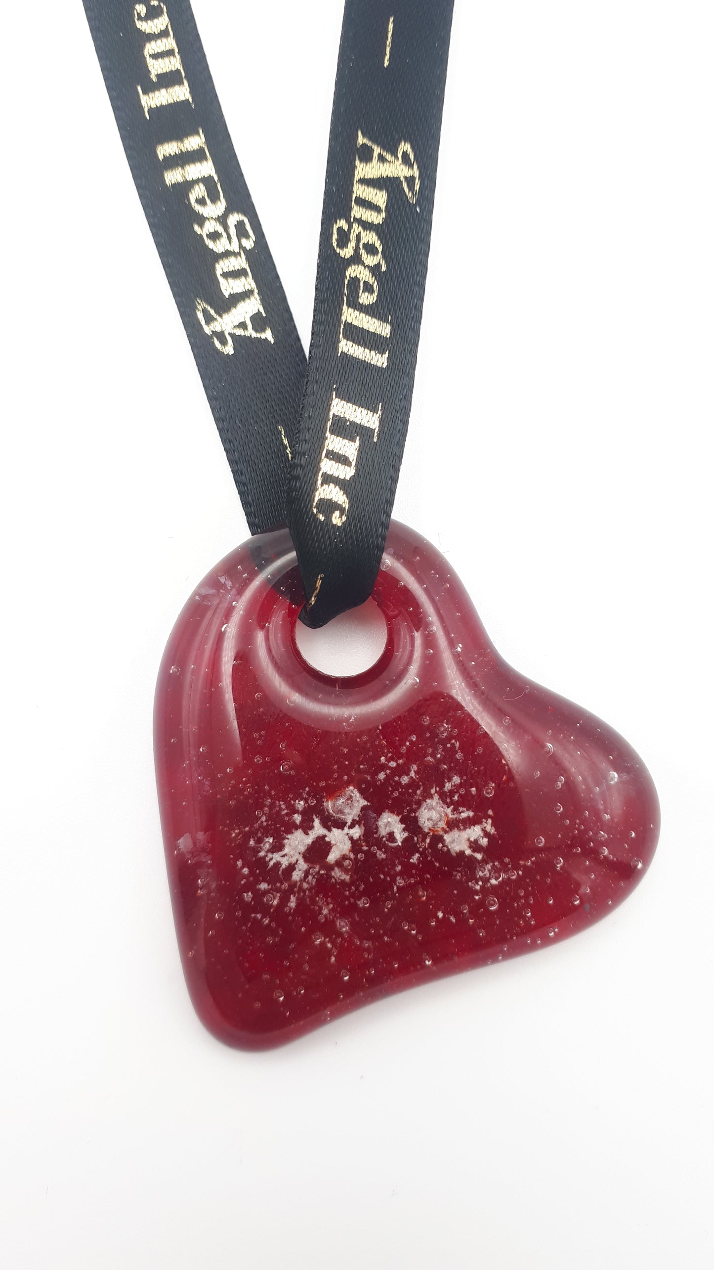 Cremation Ashes In Glass Heart Pendant Necklace Jewellery