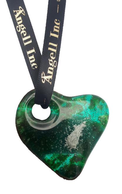 Emerald Green Heart Pendant Charm