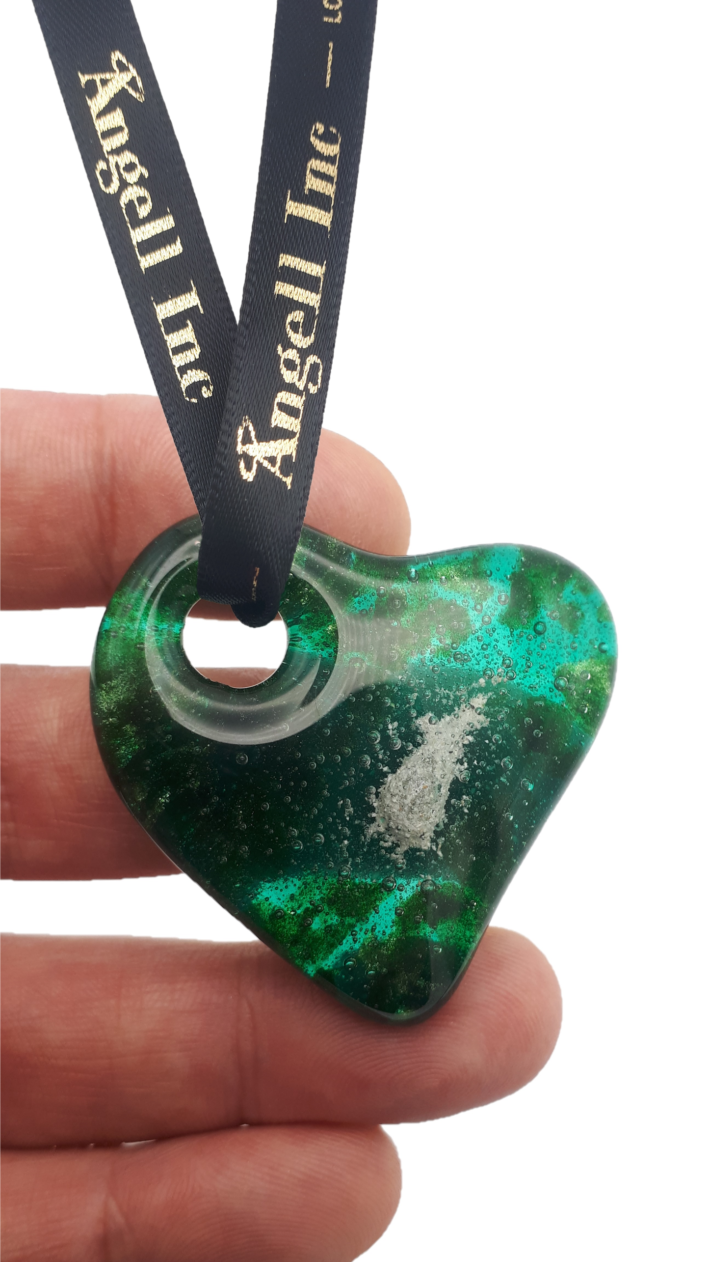 Emerald Green Heart Pendant Charm