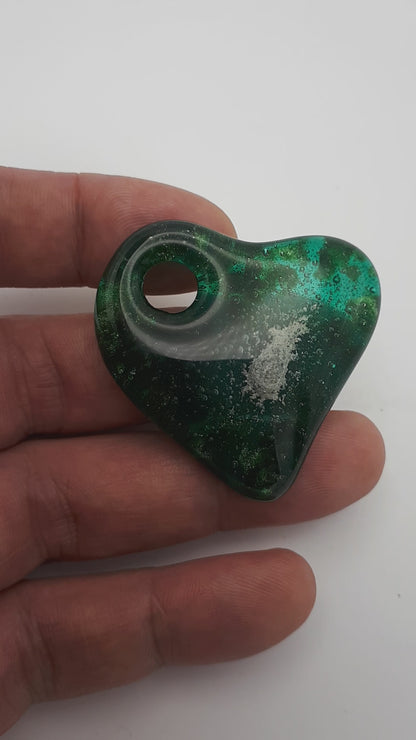 Emerald Green Heart Pendant Charm