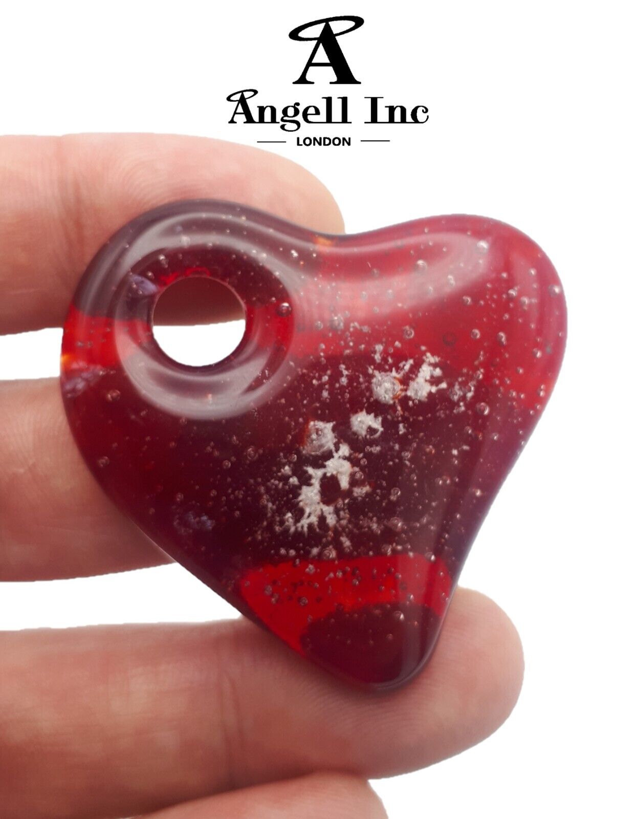 Cremation Ashes In Glass Heart Pendant Necklace Jewellery