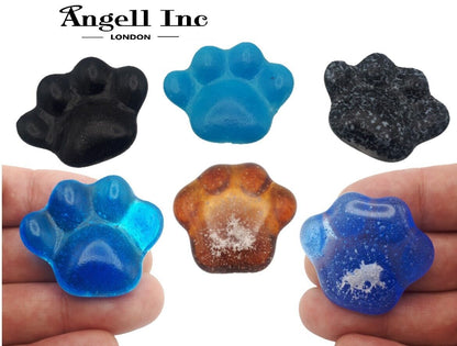 Pet Dog Cat Paw Cremation Ashes In Glass Comfort Stone