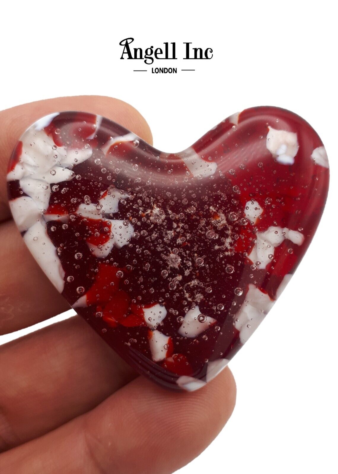 Personalised Pet Dog Cat HEART Cremation Ashes In Glass Comfort Stone Jewellery