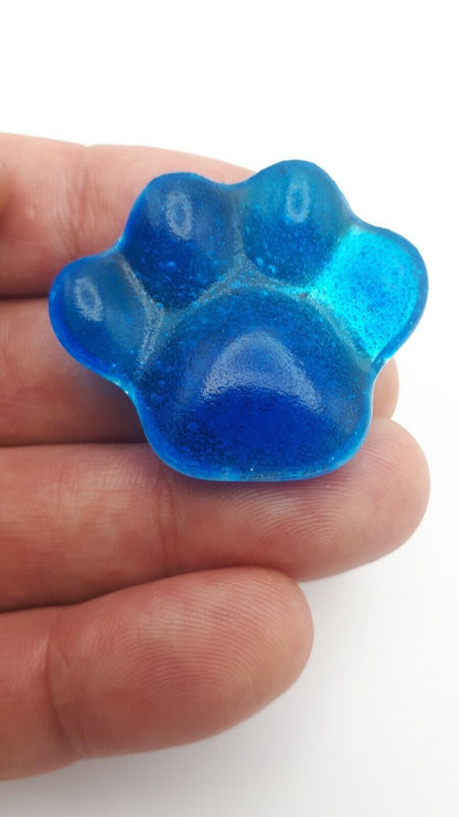 Pet Dog Cat Paw Cremation Ashes In Glass Comfort Stone