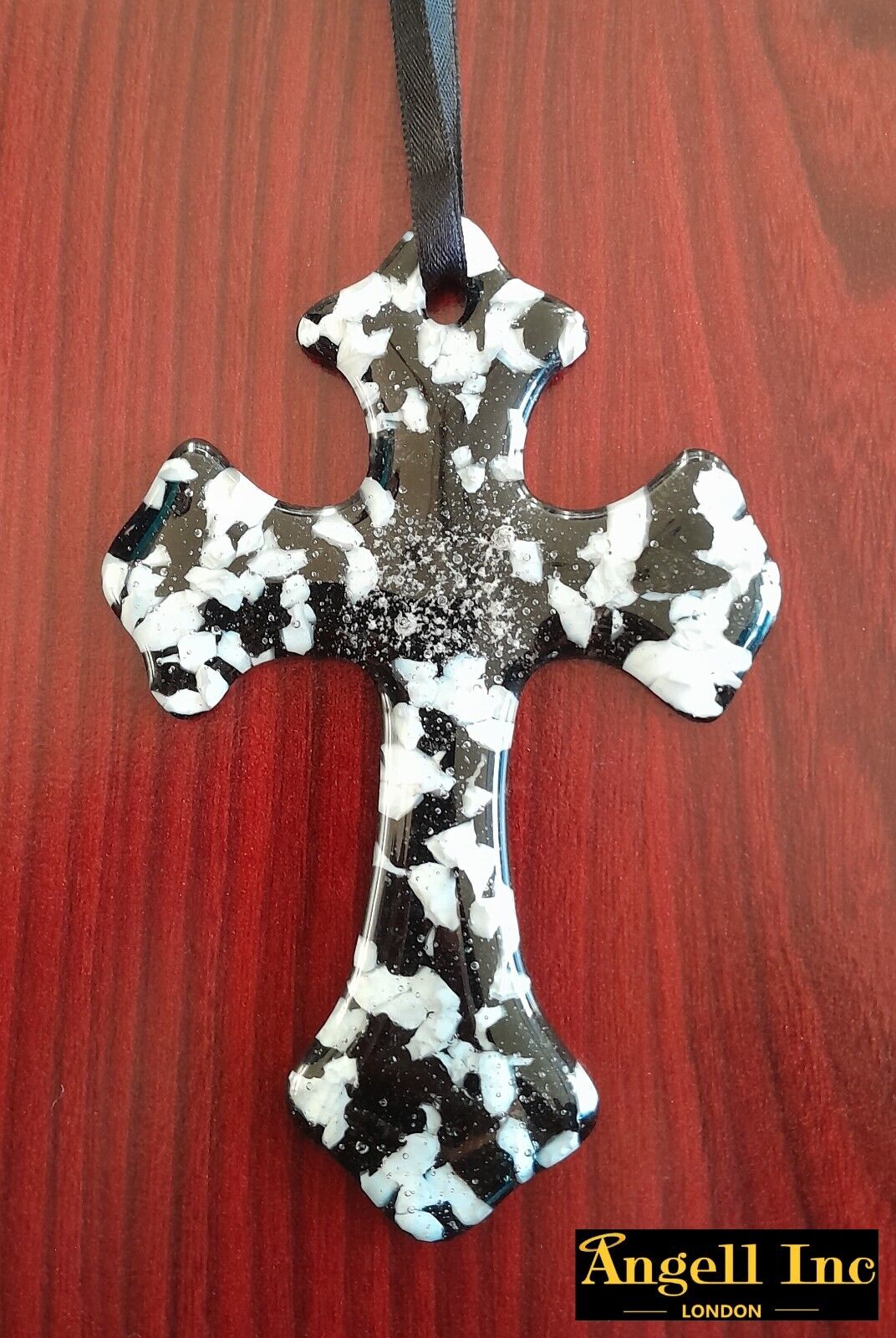 Luxury Black Velvet CROSS Wall Pendant Cremation Keepsake